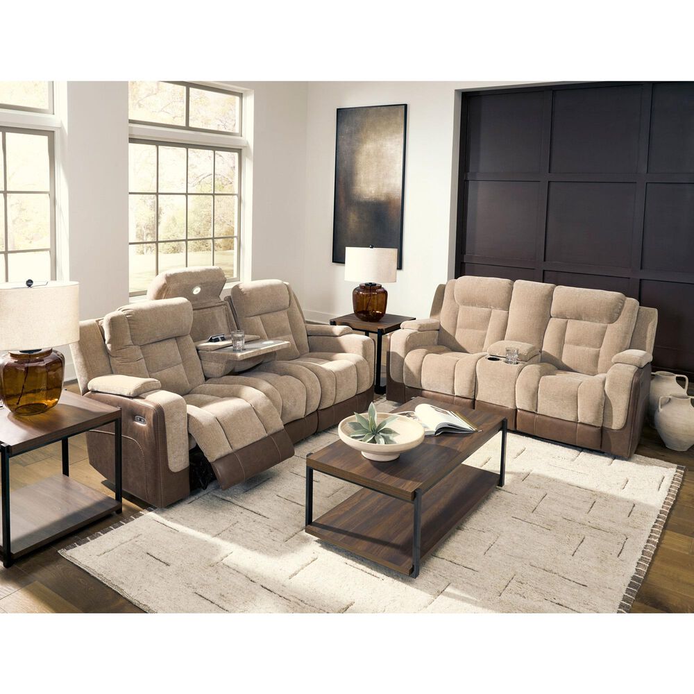 Ashley Mixed Motion Power Reclining Sofa in Brownstone, , large