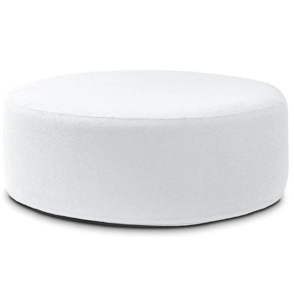 Jaxx Candler Round Ottoman in White, , large