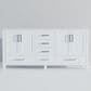 Lexora Home Jacques 72" Double Bathroom Vanity in White with 2 cm White Carrara Marble Top and Rectangular Sinks, , large