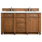 James Martin Vanities Bristol 60" Double Bathroom Vanity in Saddle Brown with 3 cm Ethereal Noctis Quartz Top and Rectangular Sinks, , large