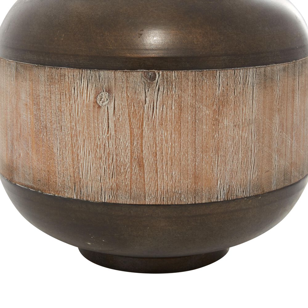 Maple and Jade 12&quot; x 14&quot; Rustic Metal Decorative Jar in Brown, , large