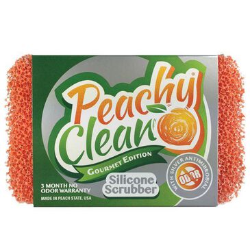 Peachy Clean Dish Scrubber in Peach Orange, , large