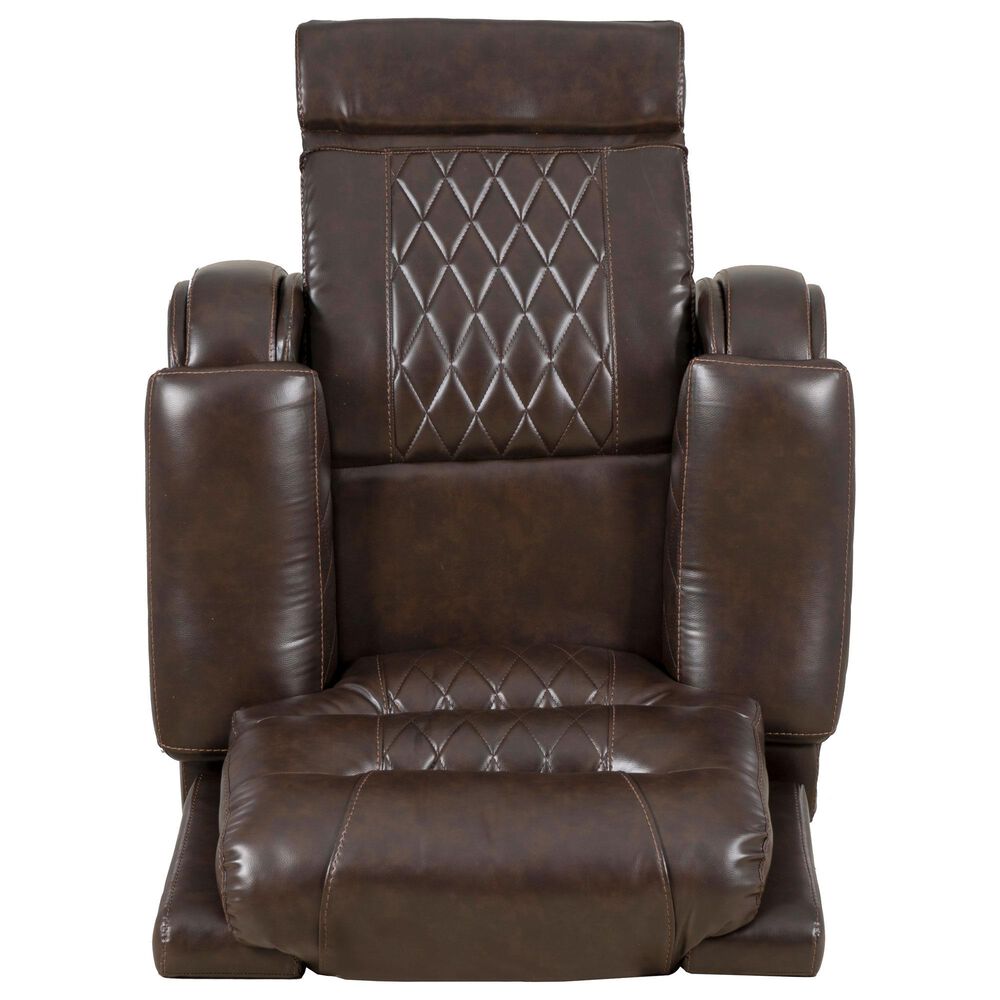 Linon Home Decor Barrett Power Glider Recliner in Rich Brown, , large