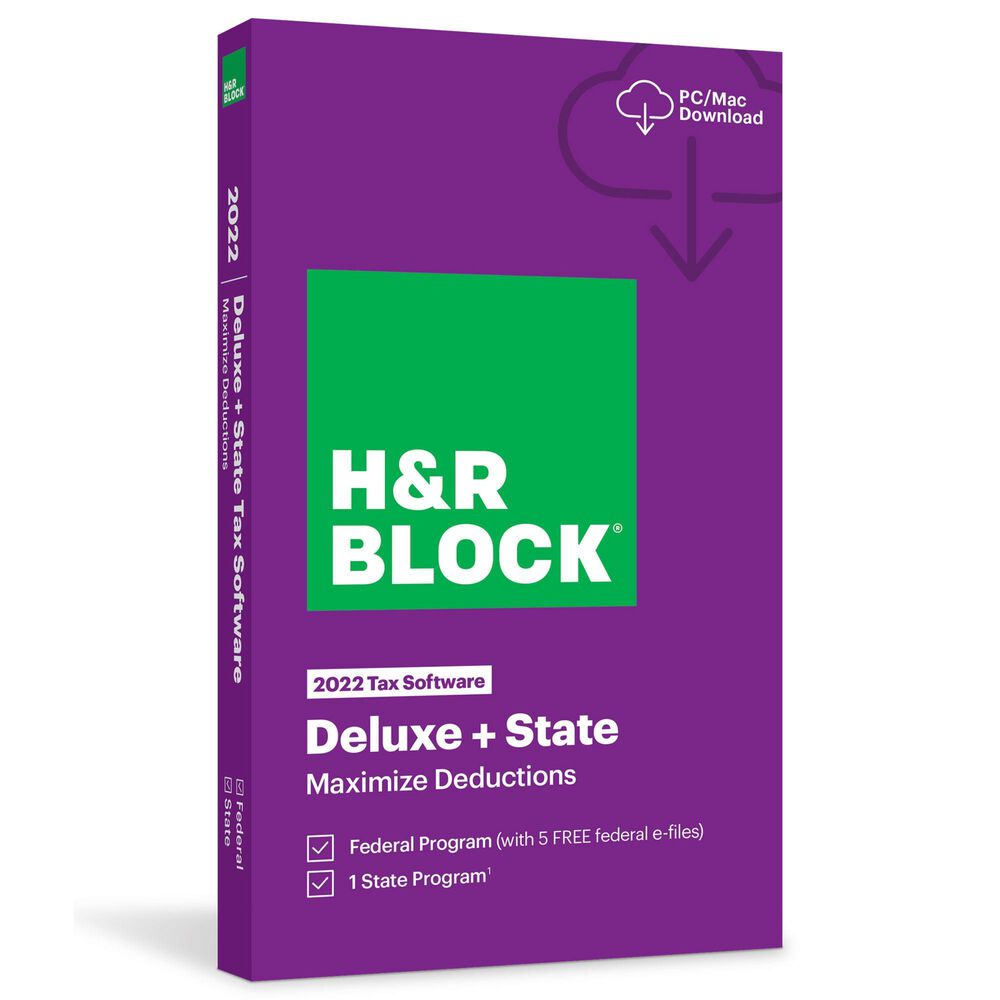 H&R Block Deluxe + State Tax Software 2022, , large