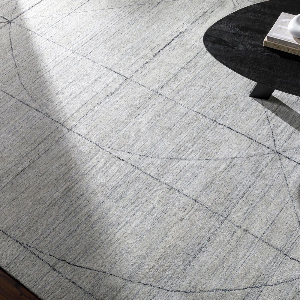 Surya Hightower Charcoal, White and Black 6&#39; x 9&#39; Area Rug, , large