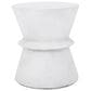 Hearth and Haven Round Patio Side Table with Hourglass-Shaped Base in Antique White, , large