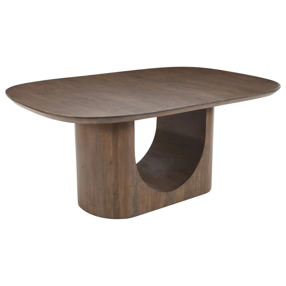 Waltham Luna and Gibson 7-Piece Rectangular Dining Set in Brown and Antique Brass, , large