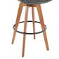 Lumisource Cosmo Swivel Barstool with Dark Gray Cushion in Walnut and Black, , large
