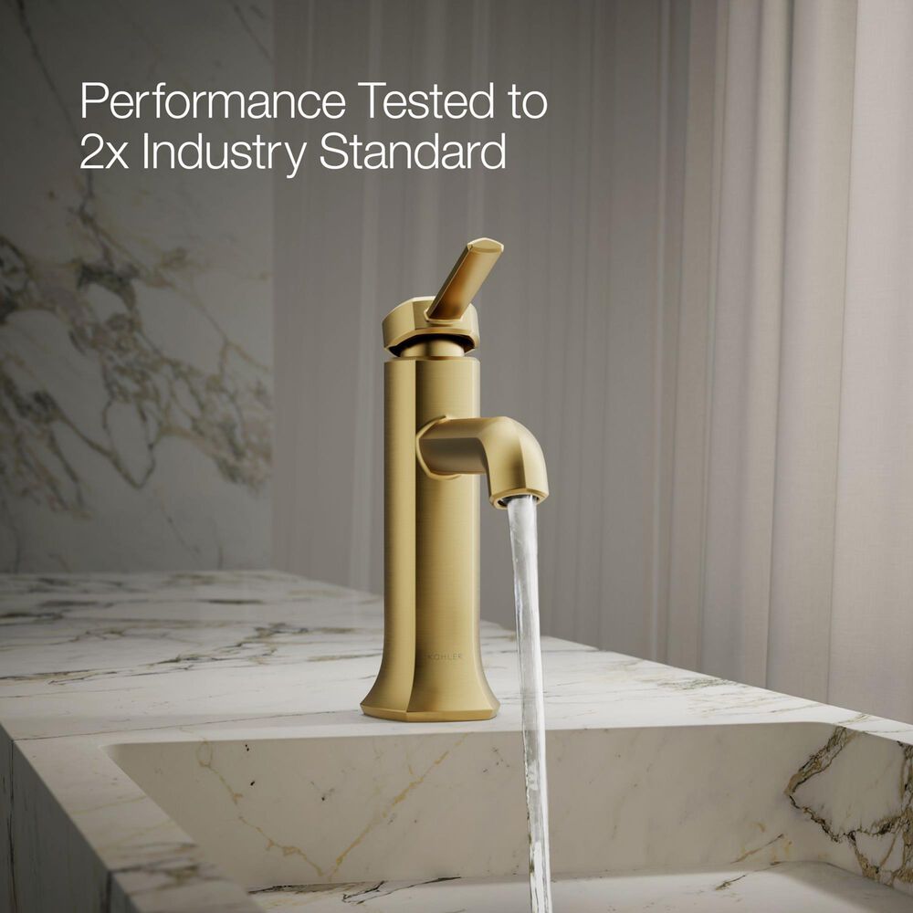Kohler Occasion Bathroom Sink Faucet in Vibrant Brushed Moderne Brass, , large