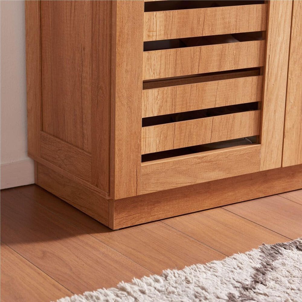 Global Movement Three-Door Shoe Cabinet in Brown, , large
