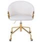 Lumisource Claire Task Chair with White Cushion in Gold, , large