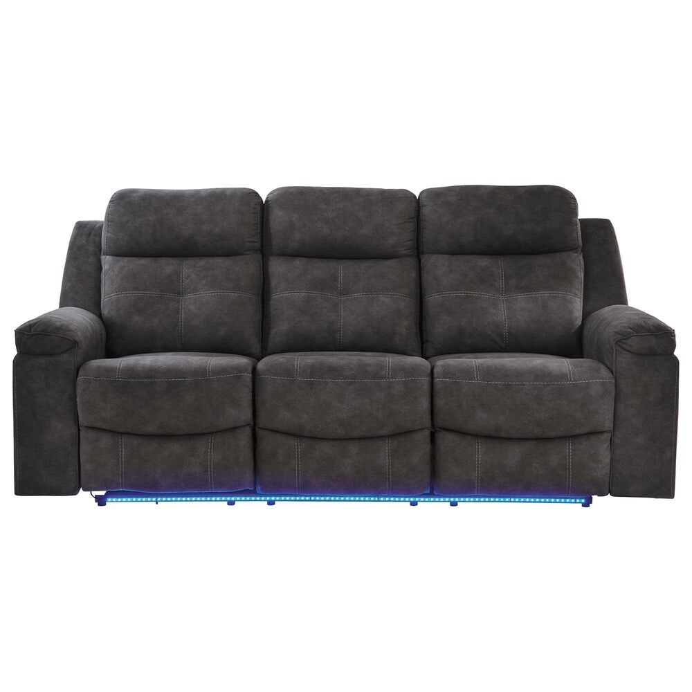 Ashley Brysonview Manual Reclining Sofa in Charcoal, , large