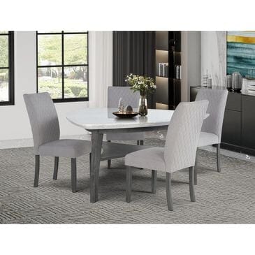 Global Furniture USA Counter Dining Table and 4 Counter Stools in Light Gray, , large