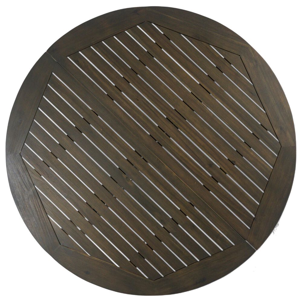 Hearth and Haven Stanford Outdoor Round Dining Table in Gray - Table Only, , large