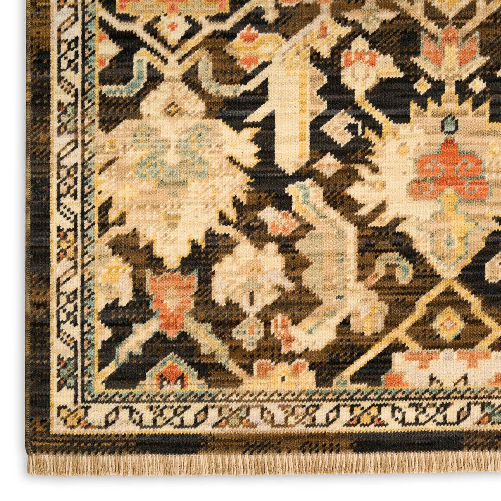 Nourison Antique Bloom Mocha and Multicolor 2'4" x 12' Runner, , large
