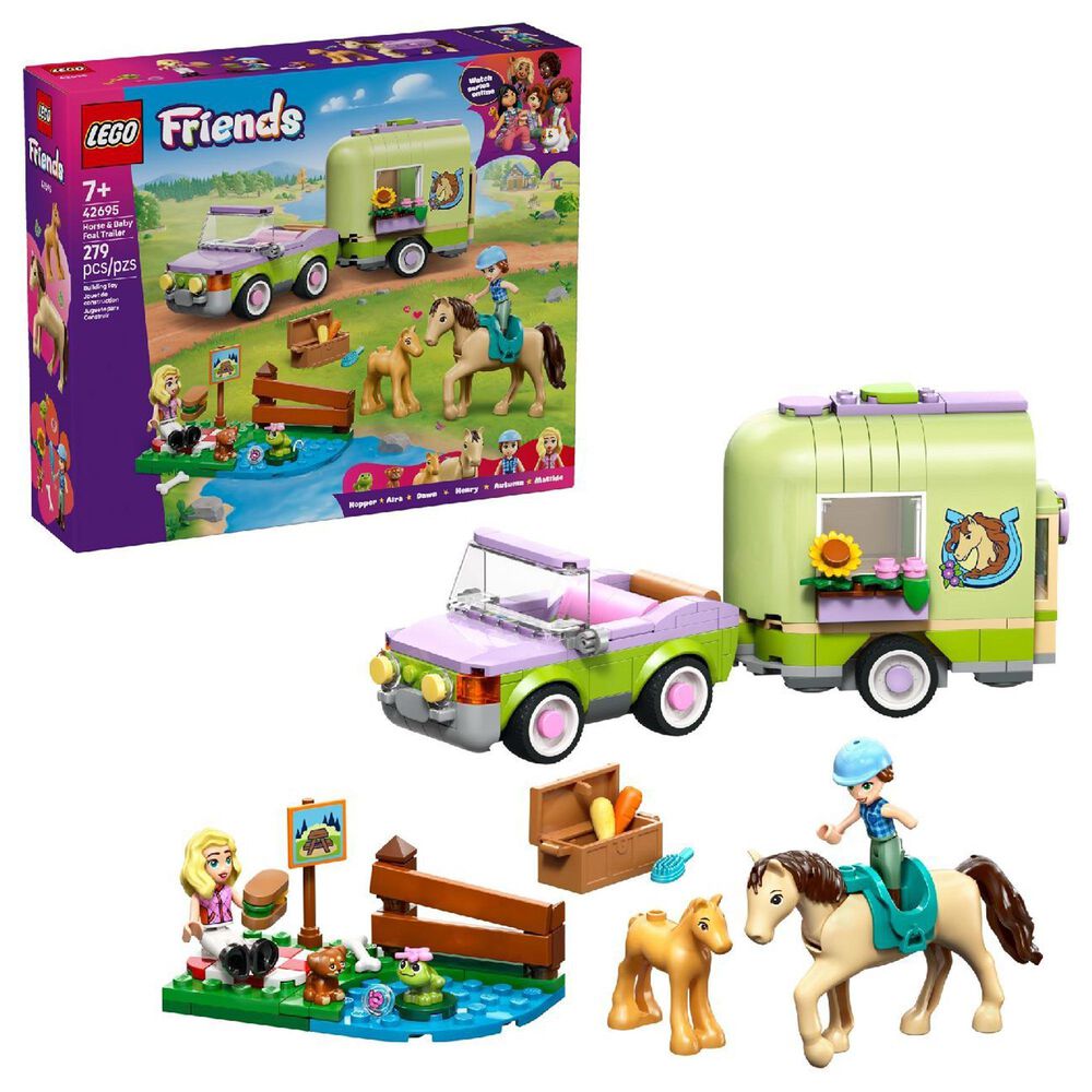 LEGO Friends Horse and Baby Foal with Trailer Building Set, , large
