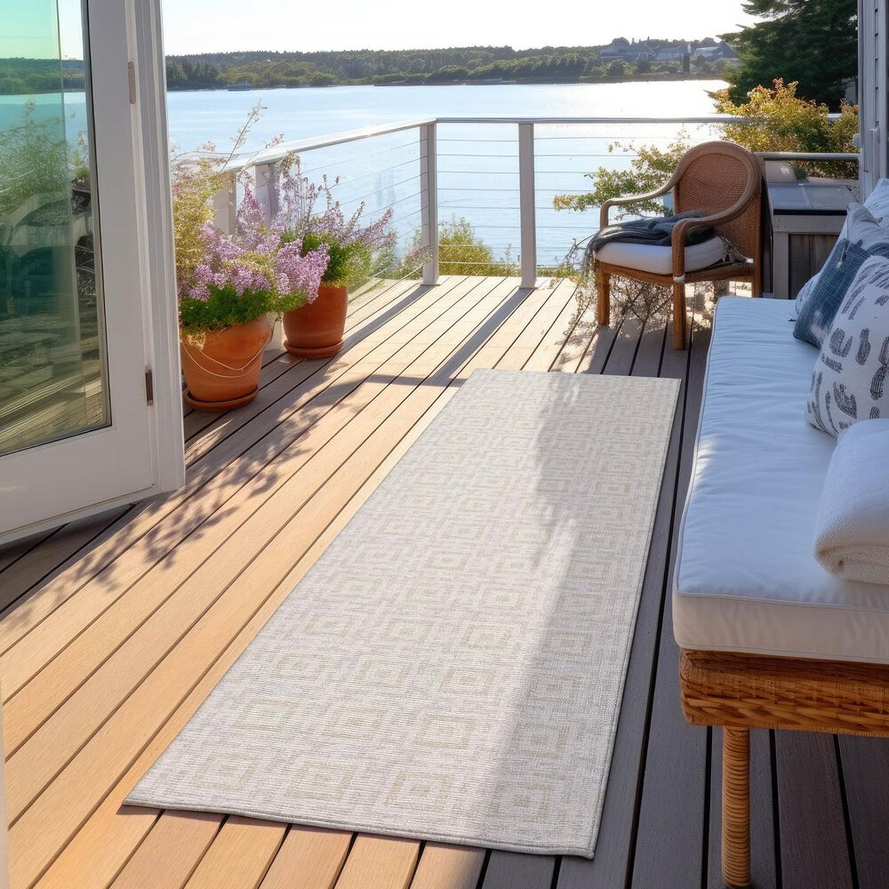 Dalyn Rug Company Marlo 2&#39;3&quot; x 12&#39; Linen Indoor/Outdoor Runner, , large