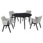 Blue River Arcadia and Renzo 5-Piece 48" Dining Set with Gray Cushion in Black, , large