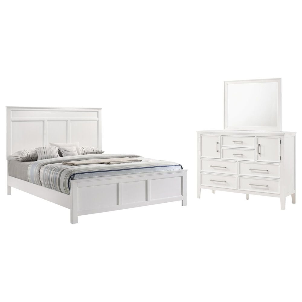 New Heritage Design Andover 3 Piece Queen Bedroom Set in White, , large
