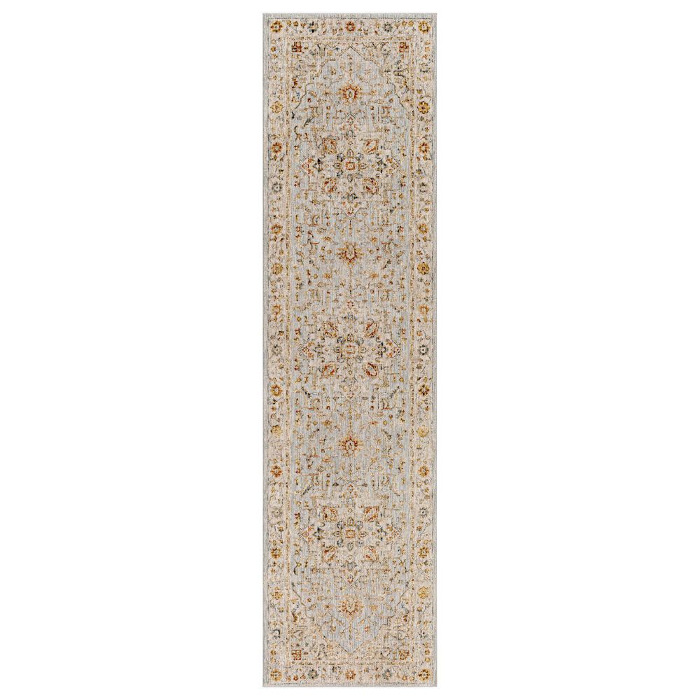 Surya Reina Light Gray, Cream, Denim, Mustard, Rust, Olive and Light Brown 2'7" x 10' Runner, , large