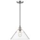 Golden Lighting Orwell 1-Light Wide Large Pendant with Clear Glass Shade in Pewter, , large