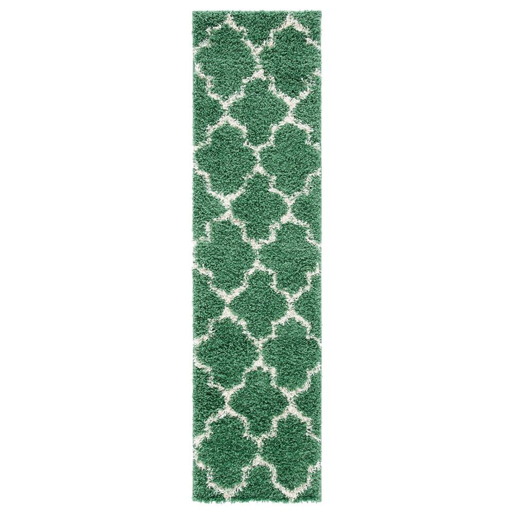 Safavieh Venus Shag 2"2" x 8" Green and Ivory Runner, , large