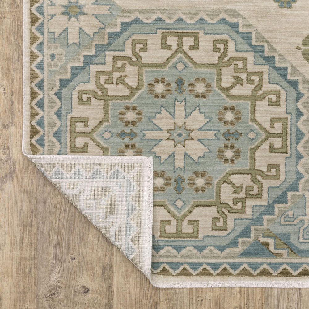 Oriental Weavers Maeve MAE03 Beige and Blue 6&#39;7&quot; x 9&#39;6&quot; Area Rug, , large