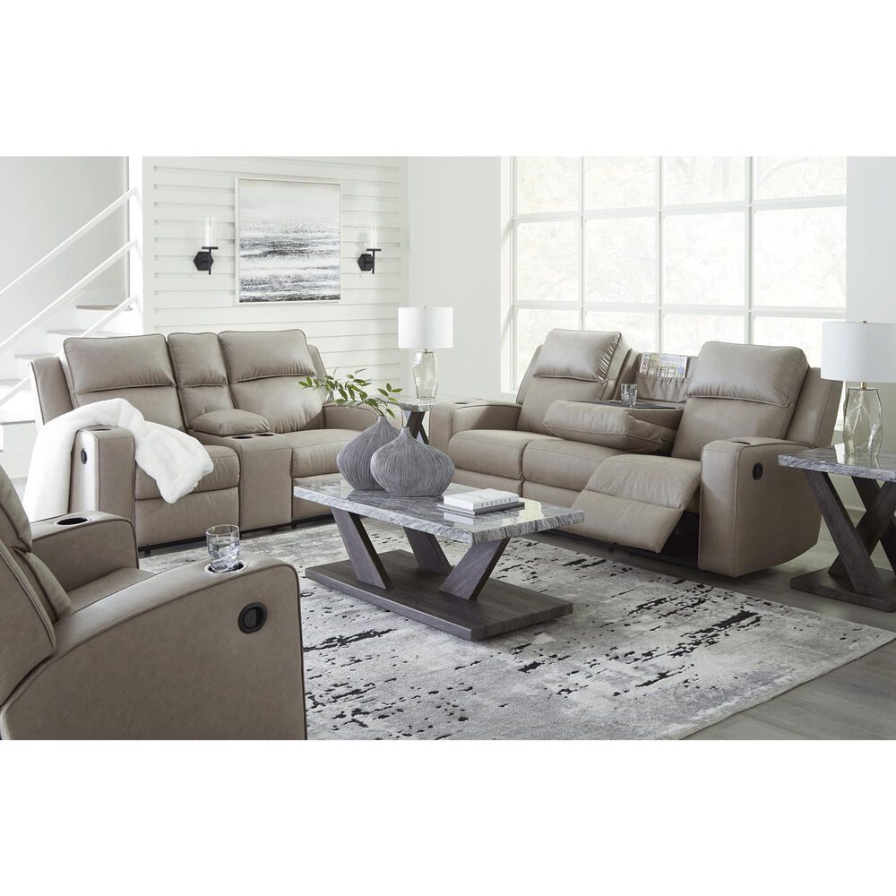 Ashley Lavenhorne Manual Loveseat in Pebble, , large