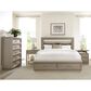 Riverside Furniture Cascade Queen Illuminated Upholstered Storage Bed in Dovetail, , large