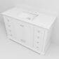 Lexora Home Dukes 48" Single Bathroom Vanity in White with 2 cm White Quartz Top and Rectangular Sink, , large
