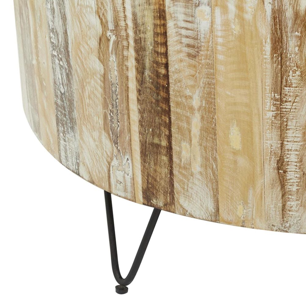 Maple and Jade Coffee Table with Metal Hairpin Legs in Brown, Whitewashed, Blue and Black, , large