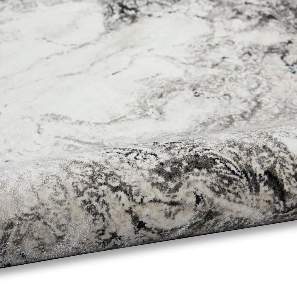 Nourison Balian 5&#39;3&quot; x 7&#39;3&quot; Silver and Black Area Rug, , large