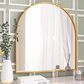 HOMLUX 32" x 34" Decorative Bathroom Wall Mirror in Gold, , large