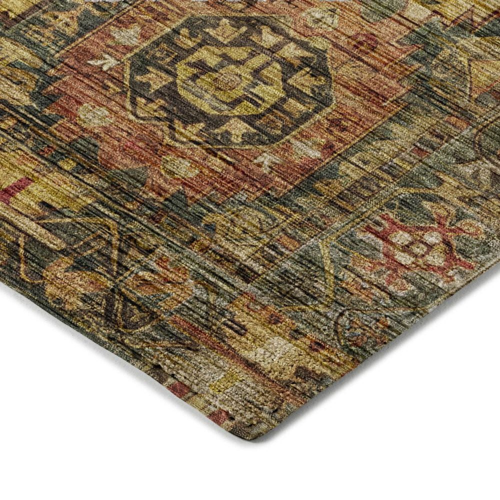 Dalyn Rug Company Silk Road Fern, Olive, Copper, Gold, Paprika, Ivory and Beige 2&#39;3&quot; x 7&#39;6&quot; Runner, , large