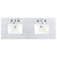 James Martin Vanities Breckenridge 60" Double Bathroom Vanity in Serenity Blue with 3 cm Carrara White Marble Top and Rectangular Sinks, , large
