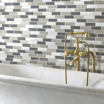 Shaw Geoscape Warm Blend 13.39" x 12.48" Random Linear Mosaic Sheet, , large