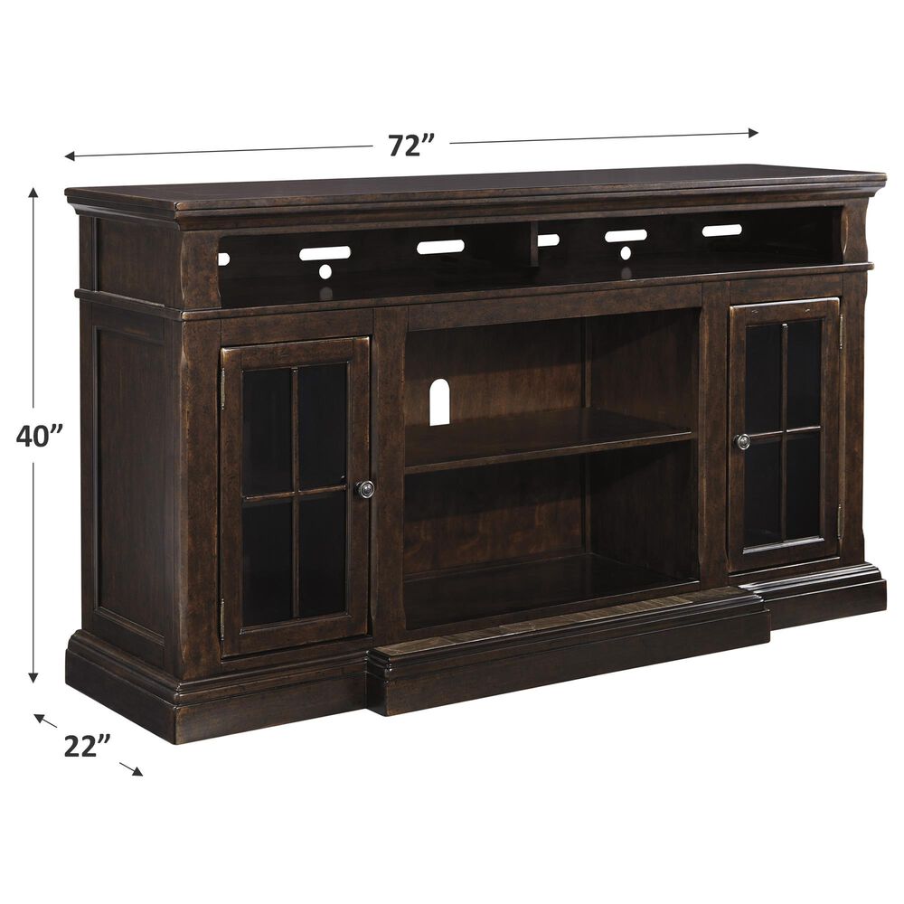 Ashley Roddinton 72" TV Stand in Dark Brown, , large
