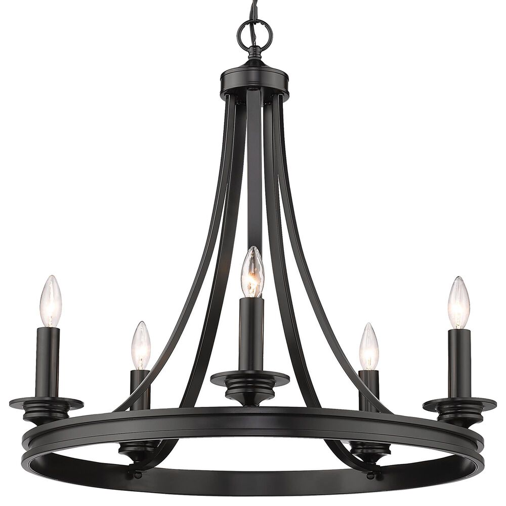 Golden Lighting Saldano 5-Light Chandelier in Matte Black, , large