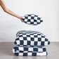 Sunday Citizen Checkerboard 20" Square Throw Pillow in Midnight and Clear White, , large