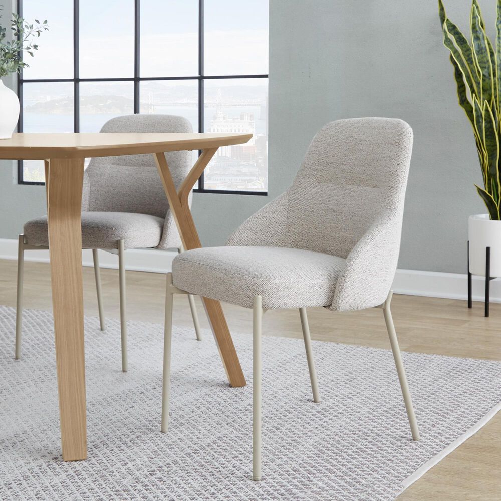 Lumisource York Side Chair with Oatmeal Upholstered in Latte (Set of 2), , large