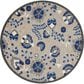 Nourison Aloha 7"10" Round Natural and Blue Indoor/Outdoor Area Rug, , large