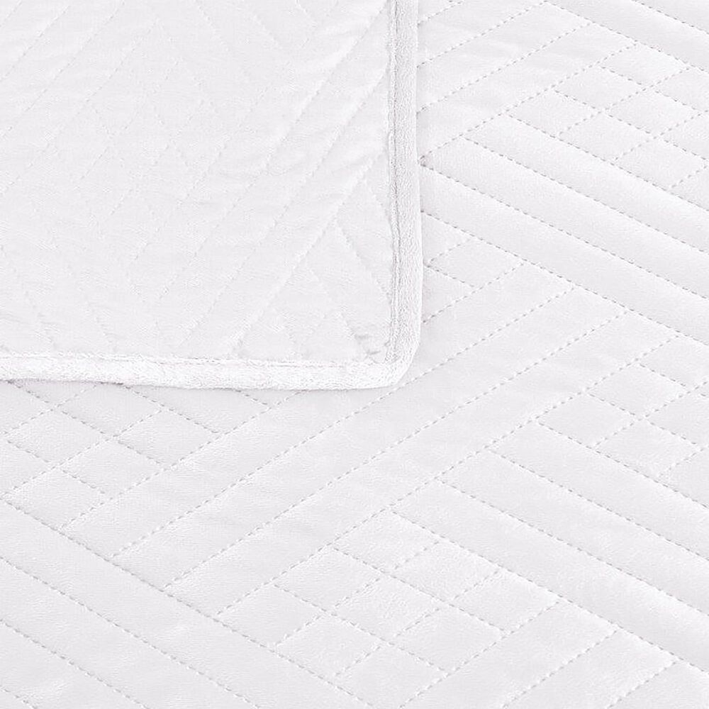 Duke Imports Virah Bella Micromink 3-Piece Full/Queen Quilt Set in Diamond White Weave, , large