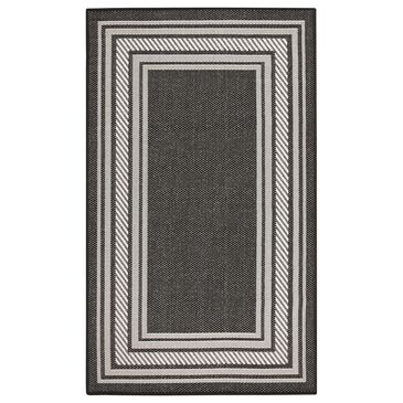 Nourison Horizon HOZ03 Black 3" x 5" Indoor/Outdoor Area Rug, , large