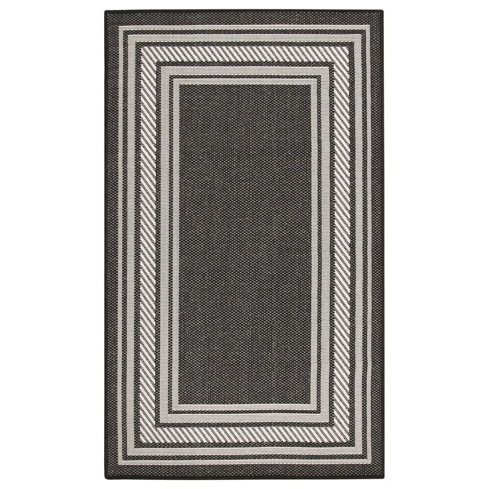 Nourison Horizon HOZ03 Black 3" x 5" Indoor/Outdoor Area Rug, , large