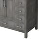 Lexora Home Jacques 36" Left Offset Single Bathroom Vanity in Distressed Grey with 2 cm White Quartz Top and Rectangular Sink, , large