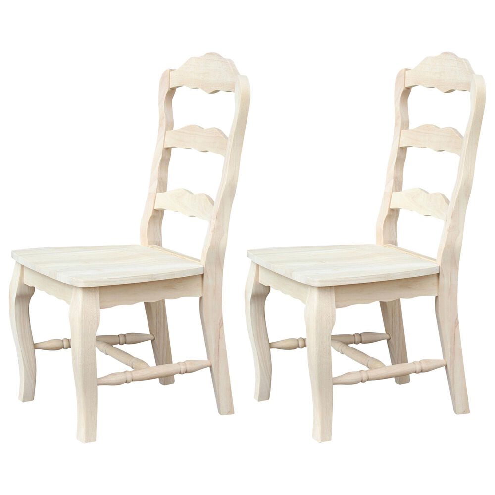 International Concepts Versailles Side Chair in Unfinished &#40;Set of 2&#41;, , large
