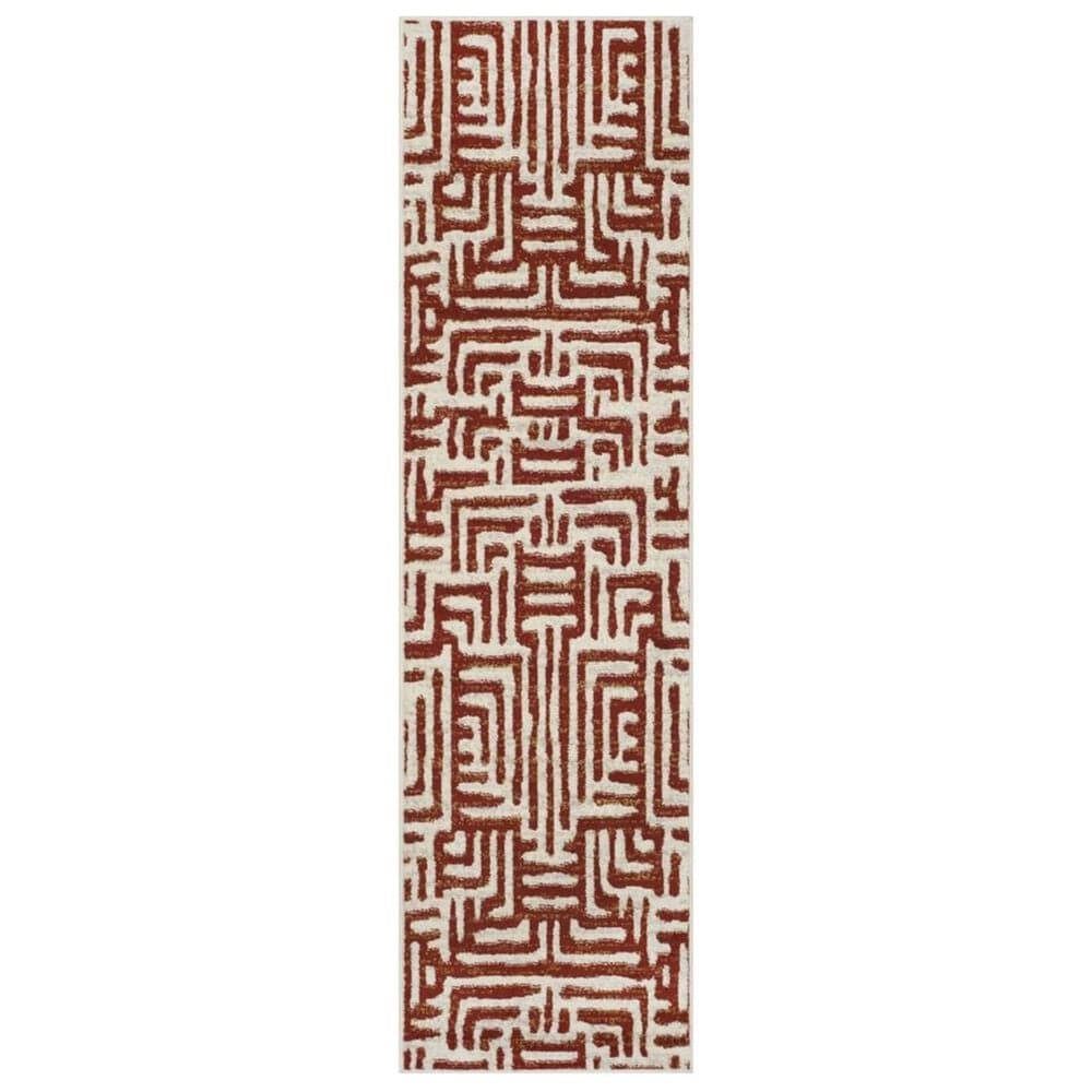 Safavieh Amsterdam AMS106B 2"3" x 8" Ivory and Terracotta Runner, , large