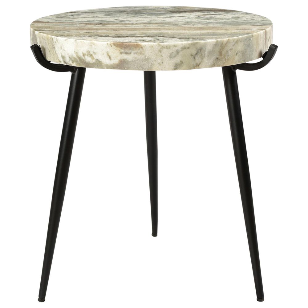 Moe&#39;s Home Collection Brinley Marble Accent Table in Light Brown and Black, , large