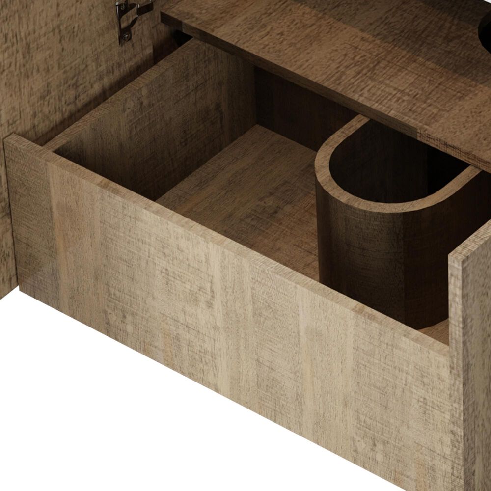 Lexora Home Lancy 36&quot; Single Bathroom Vanity in Rustic Acacia with 2 cm White Cultured Marble Top and Rectangular Sink, , large