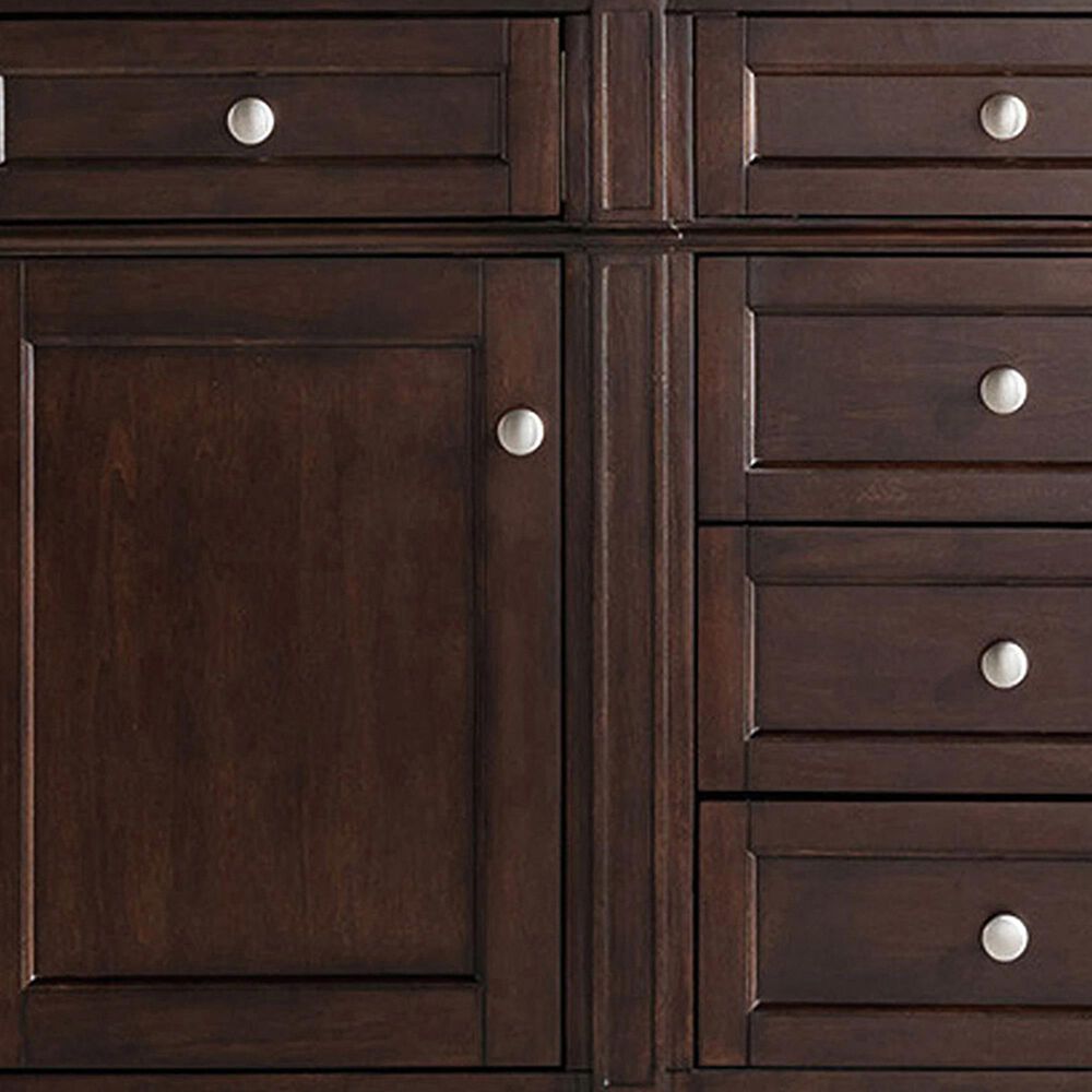 James Martin Vanities Brittany 60&quot; Double Bathroom Vanity in Burnished Mahogany with 3 cm Victorian Silver Quartz Top and Rectangular Sinks, , large